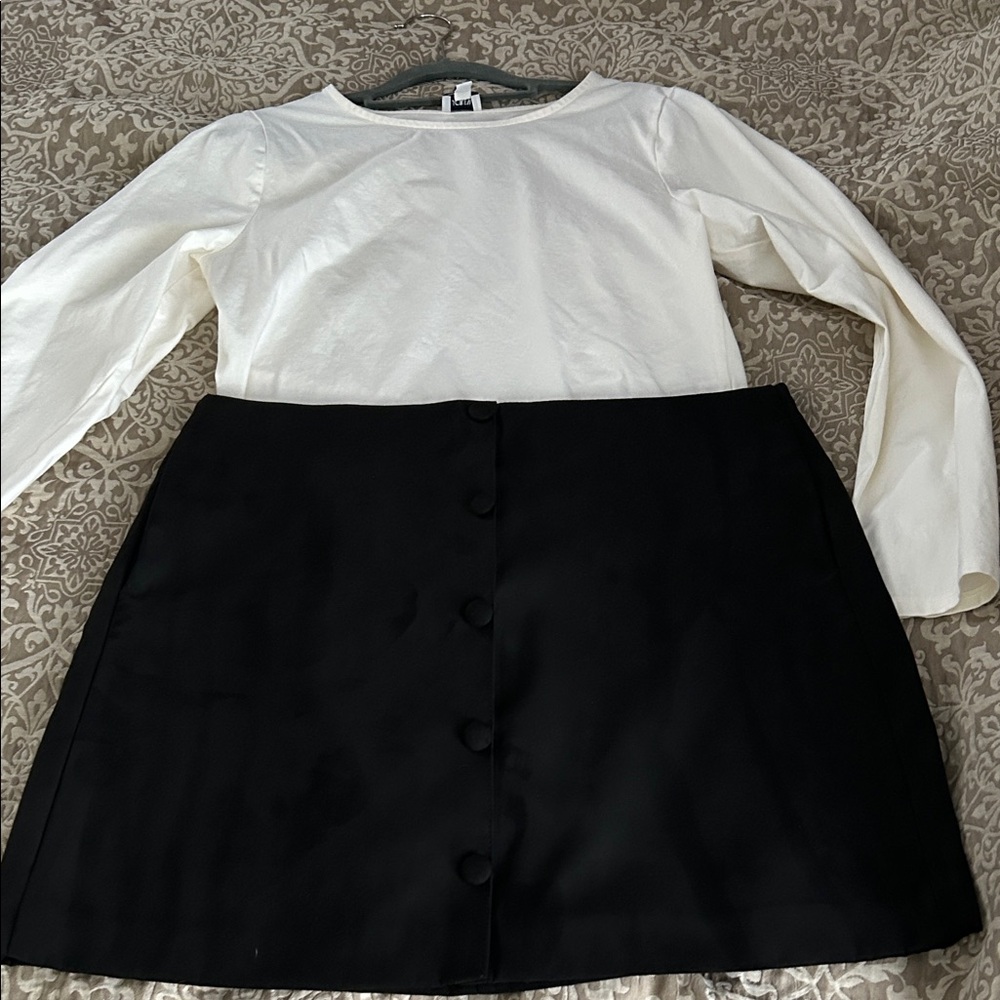 J. Crew Black Button-Front Mini Skirt